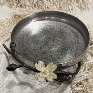 Michael Aram Dogwood Small Low Bowl Stainless Steel NEW
